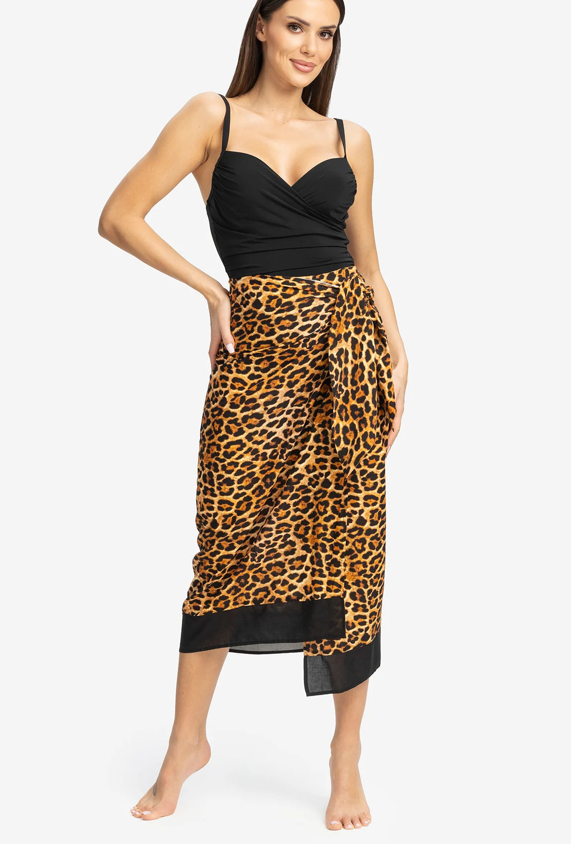 Spódnica plażowa w panterkowy print - Gatta