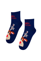 Świąteczne skarpetki damskie z reniferem wz. 866