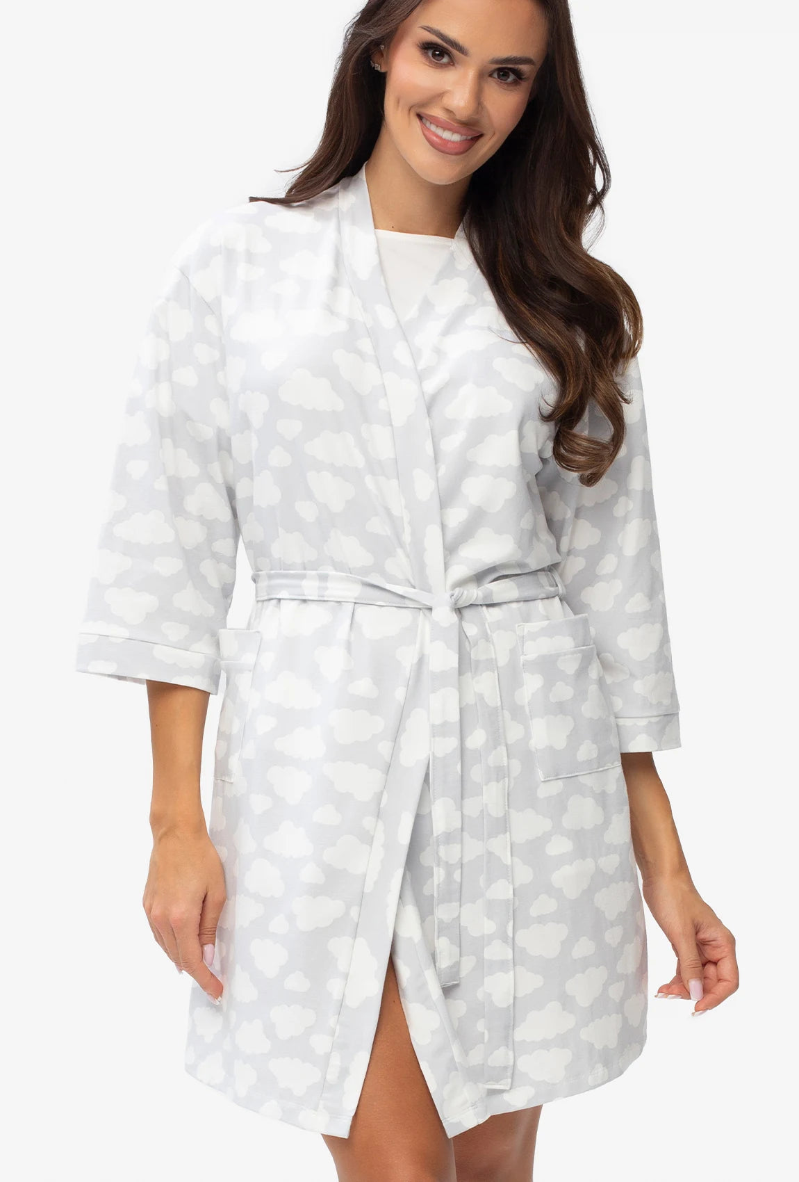 Bawełniany szlafrok damski Clouds