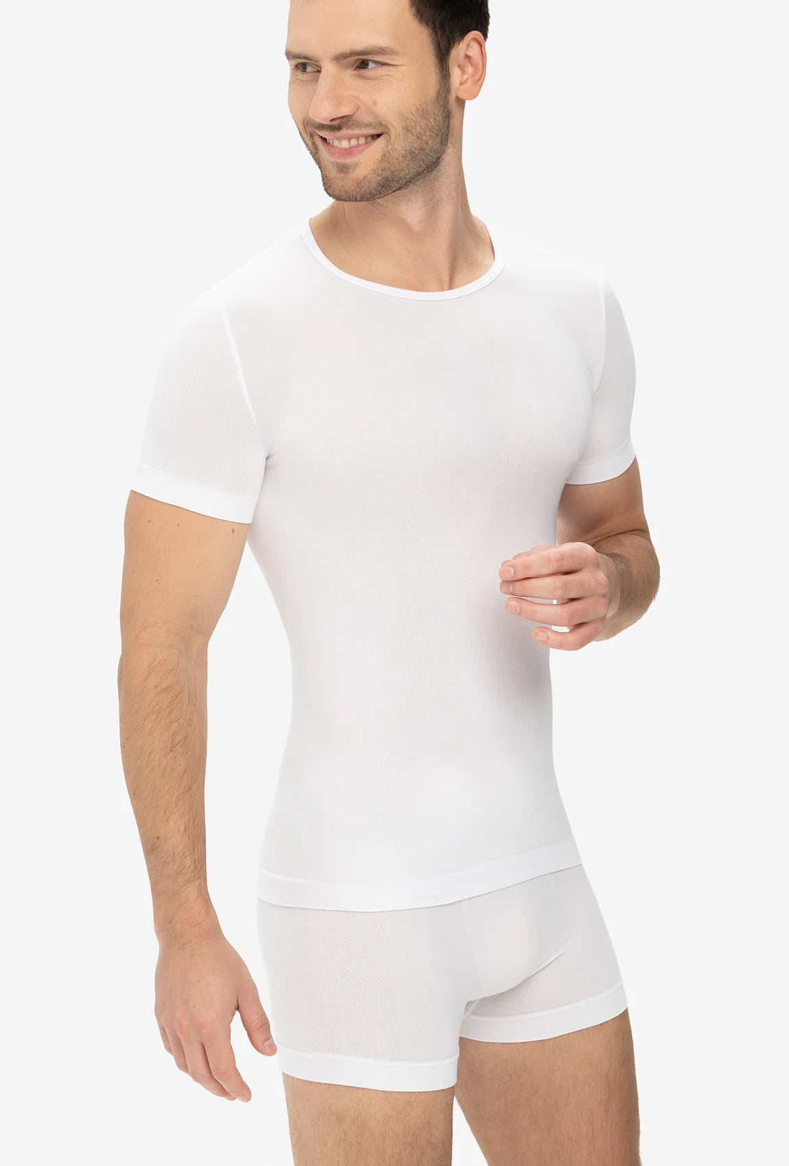 Bawełniana koszulka męska z krótkim rękawem Seamless Cotton - Gatta