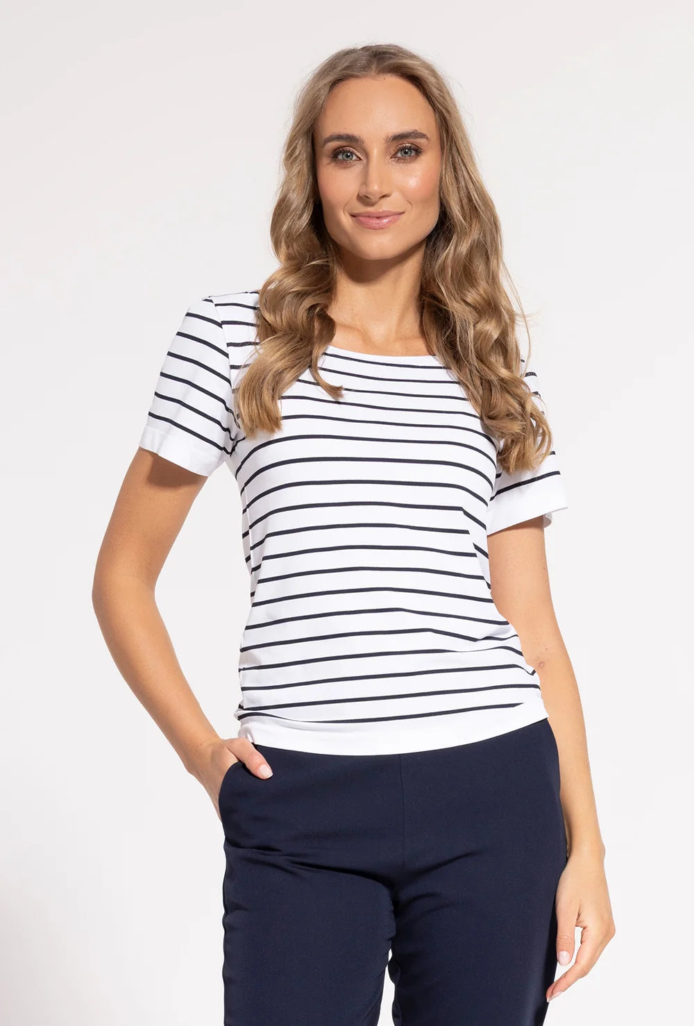 T-shirt w paski Adrienne