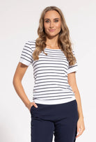 T-shirt w paski Adrienne