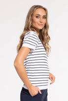 T-shirt w paski Adrienne