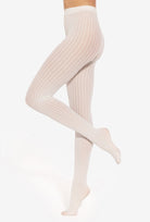 Kremowe rajstopy w prążek Tiffany 25