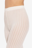 Kremowe rajstopy w prążek Tiffany 25