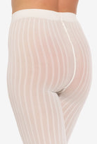 Kremowe rajstopy w prążek Tiffany 25