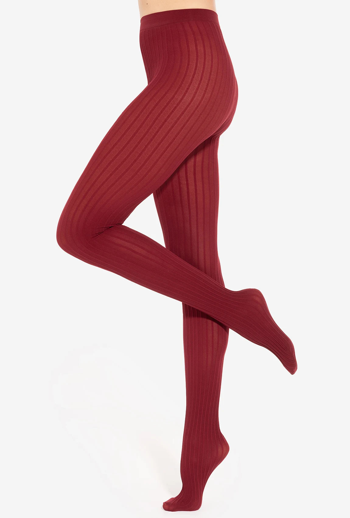 Bordowe rajstopy w prążek Tiffany 25 - Gatta