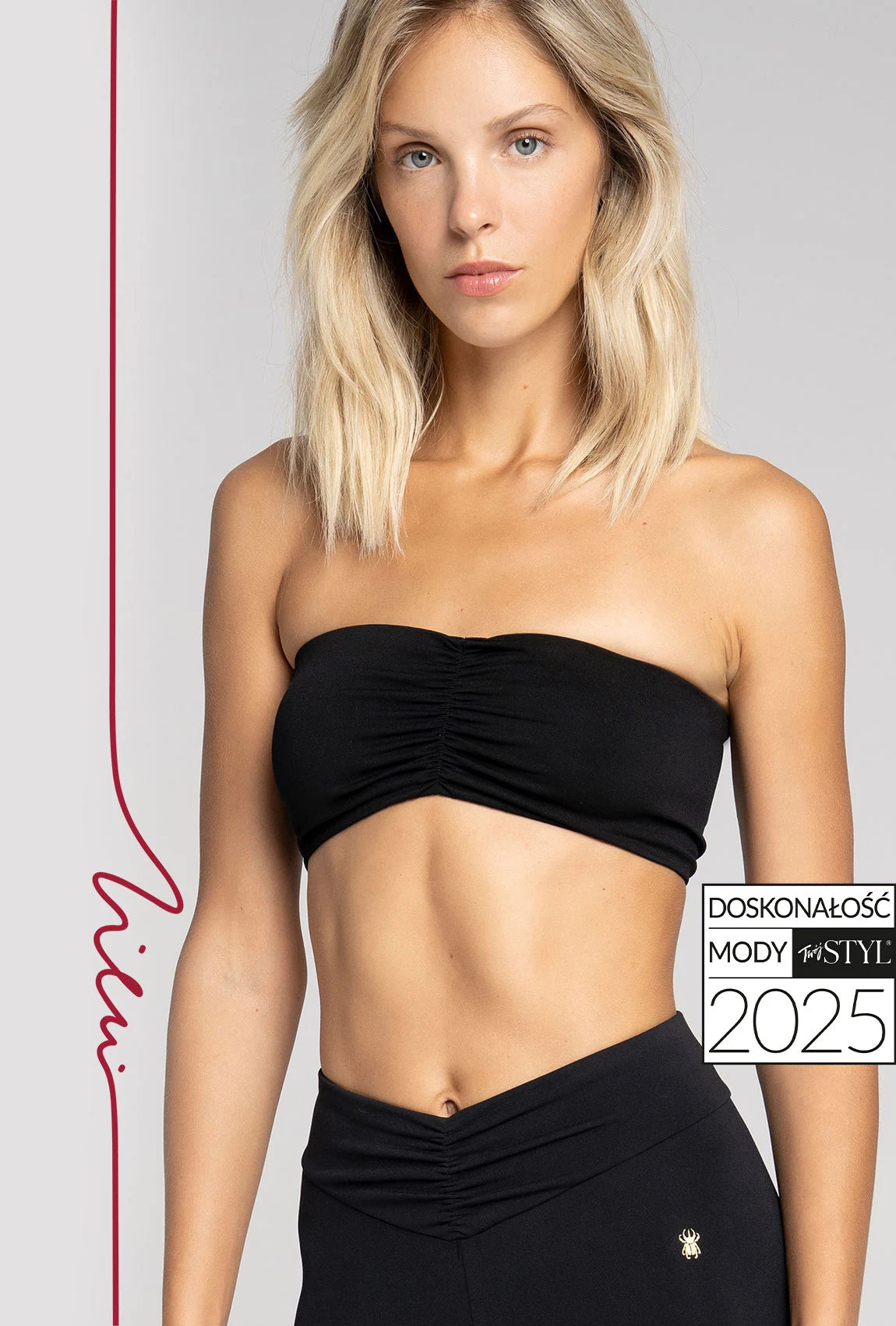 Czarny bandażowy top Scarab z kolekcji Zień x Gatta - Gatta