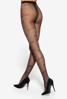 Transparentne rajstopy z napisami Lovely wz. 04