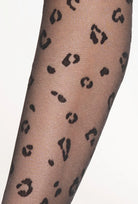 Czarne rajstopy w cętki Wild Cat 05