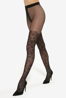 Wzorzyste rajstopy imitujące pończochy Pasione wz. 03