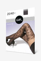 Wzorzyste rajstopy imitujące pończochy Pasione wz. 03