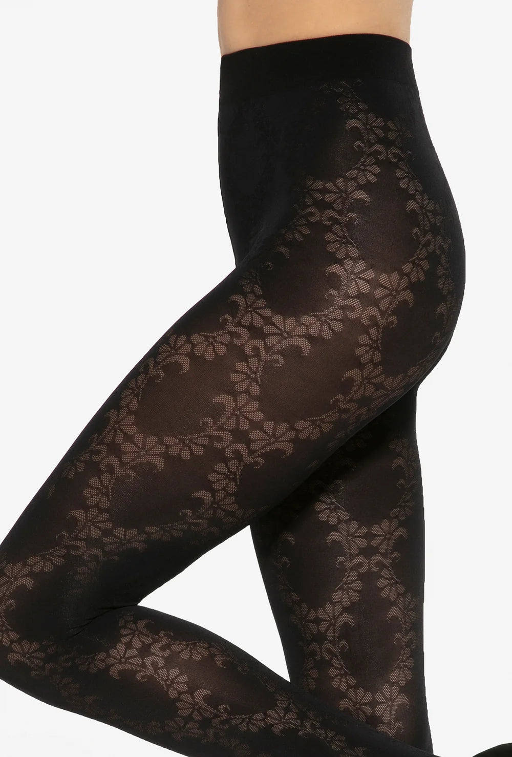 Wzorzyste rajstopy z florystycznym motywem Floral wz. 01 - Gatta