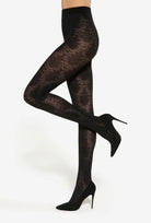 Wzorzyste rajstopy z florystycznym motywem Floral wz. 01