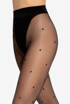 Wzorzyste rajstopy z przędzy ekologicznej Q-eko Trends wz. 01