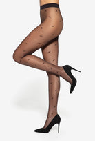 Wzorzyste rajstopy z przędzy ekologicznej Q-eko Trends wz. 02